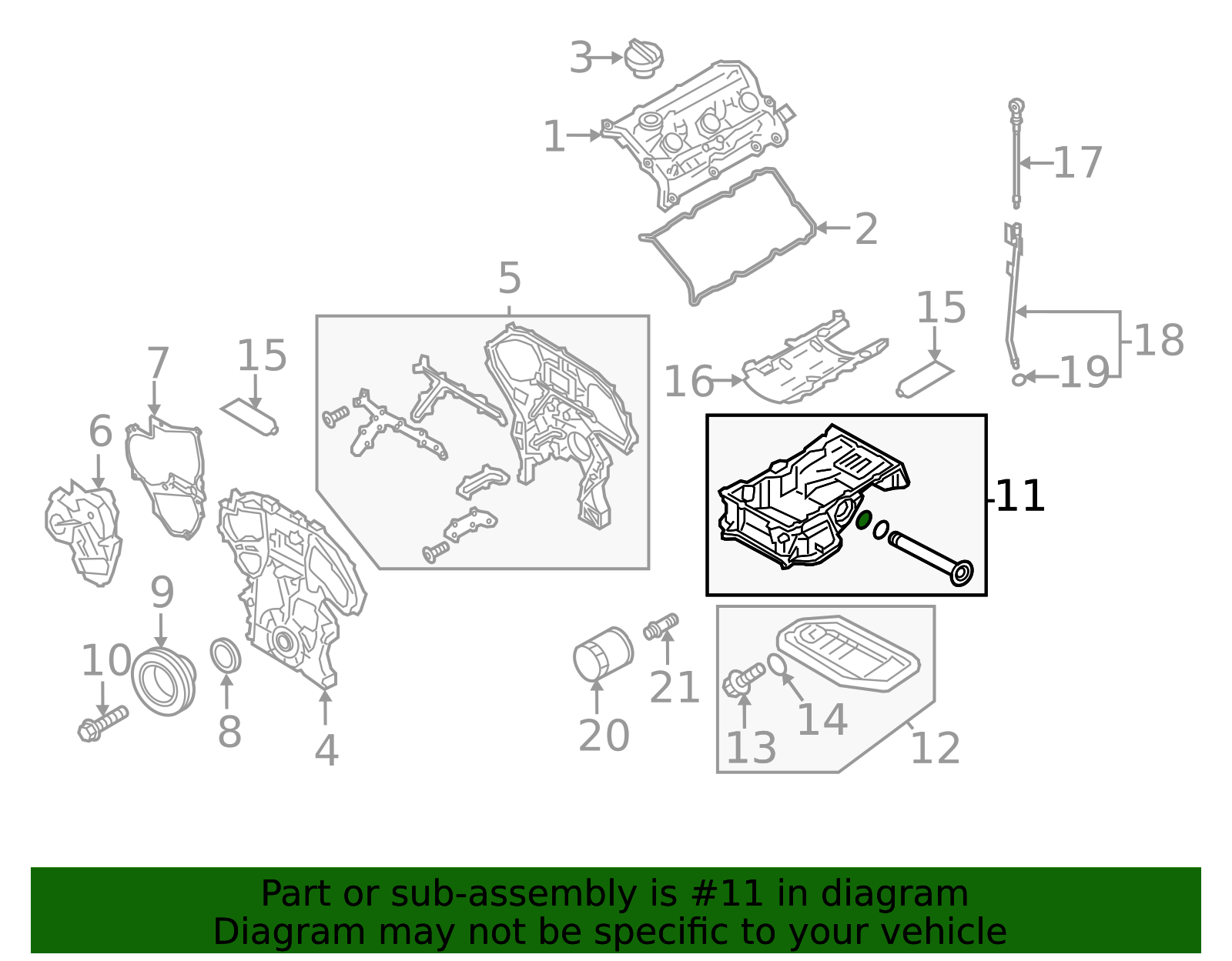 Oil Pan - Infiniti (11110-3GM0A) 4 Oil Pan - Infiniti (11110-3GM0A)