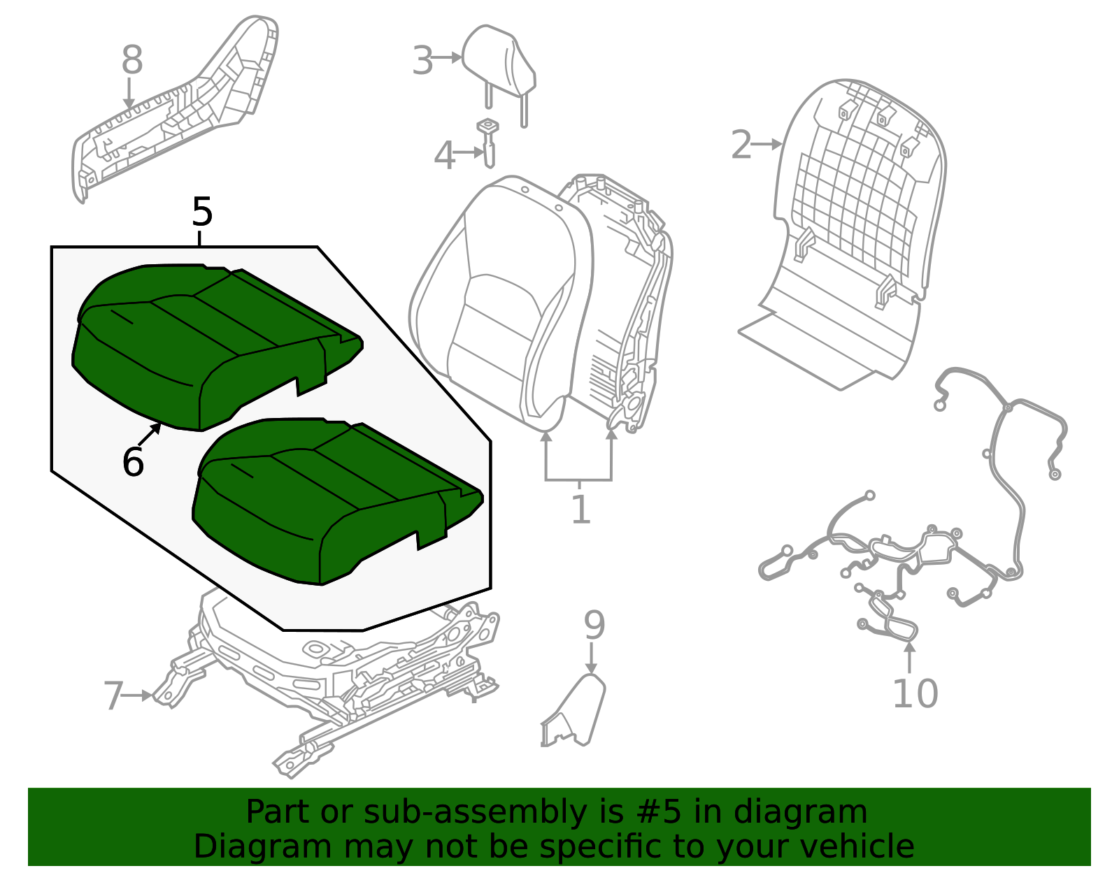 Seat Cushion Foam - Infiniti (87310-5NB8A) 3 Seat Cushion Foam - Infiniti (87310-5NB8A)