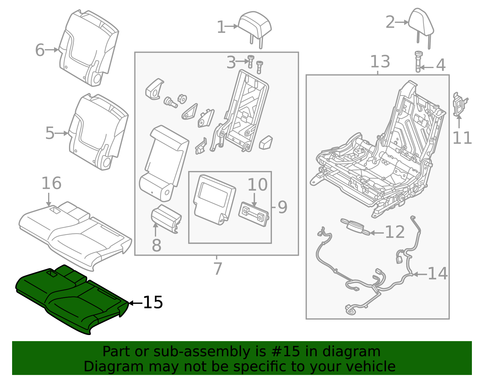 Seat Cushion Foam - Infiniti (89311-7JA3A) 2 Seat Cushion Foam - Infiniti (89311-7JA3A)