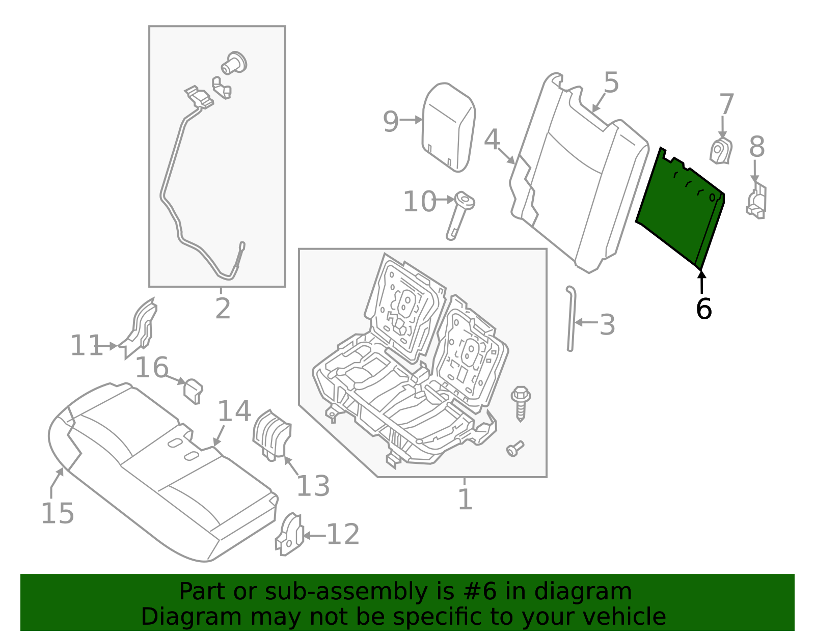 Seat Back Panel - Infiniti (896053JA1A) 4 Seat Back Panel - Infiniti (896053JA1A)