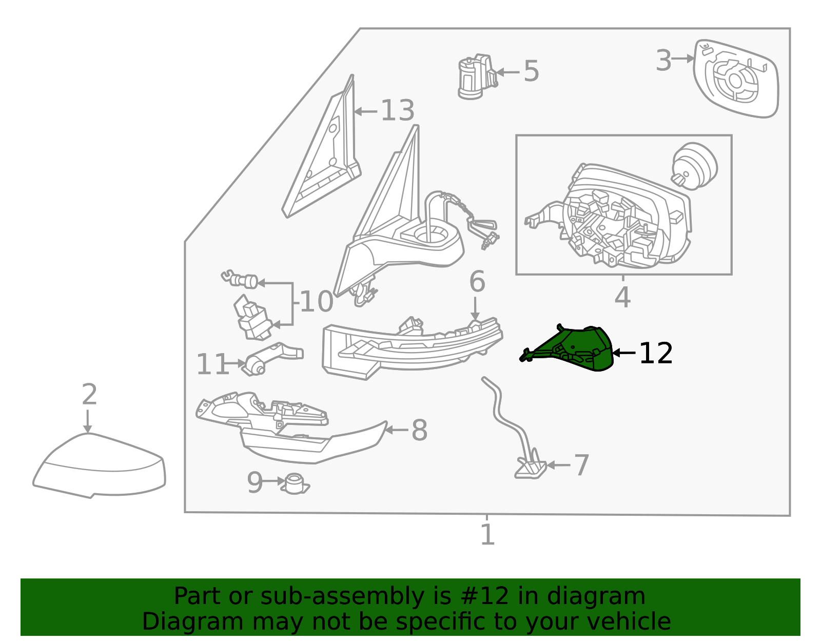 Door Mirror Trim Ring - Infiniti (963127JA0A) 2 Door Mirror Trim Ring - Infiniti (963127JA0A)