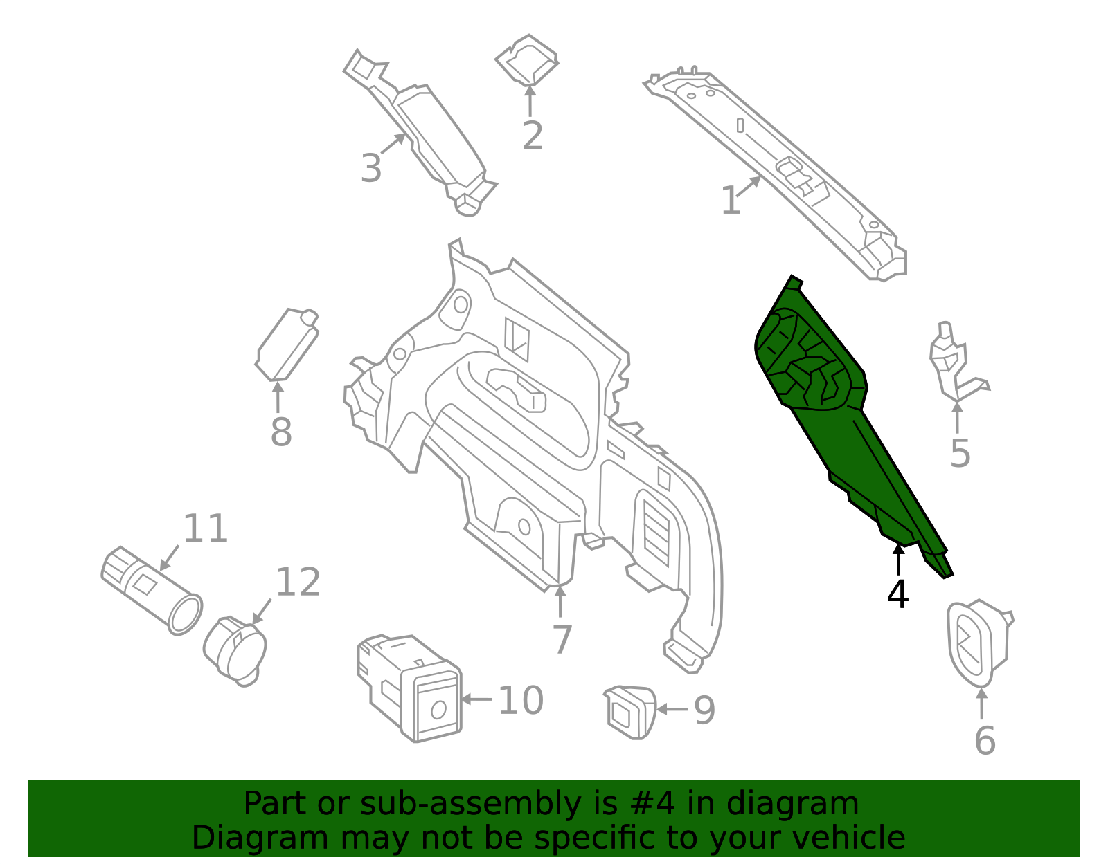 Body D-Pillar Trim Panel - Infiniti (76937-1A68A) 3 Body D-Pillar Trim Panel - Infiniti (76937-1A68A)