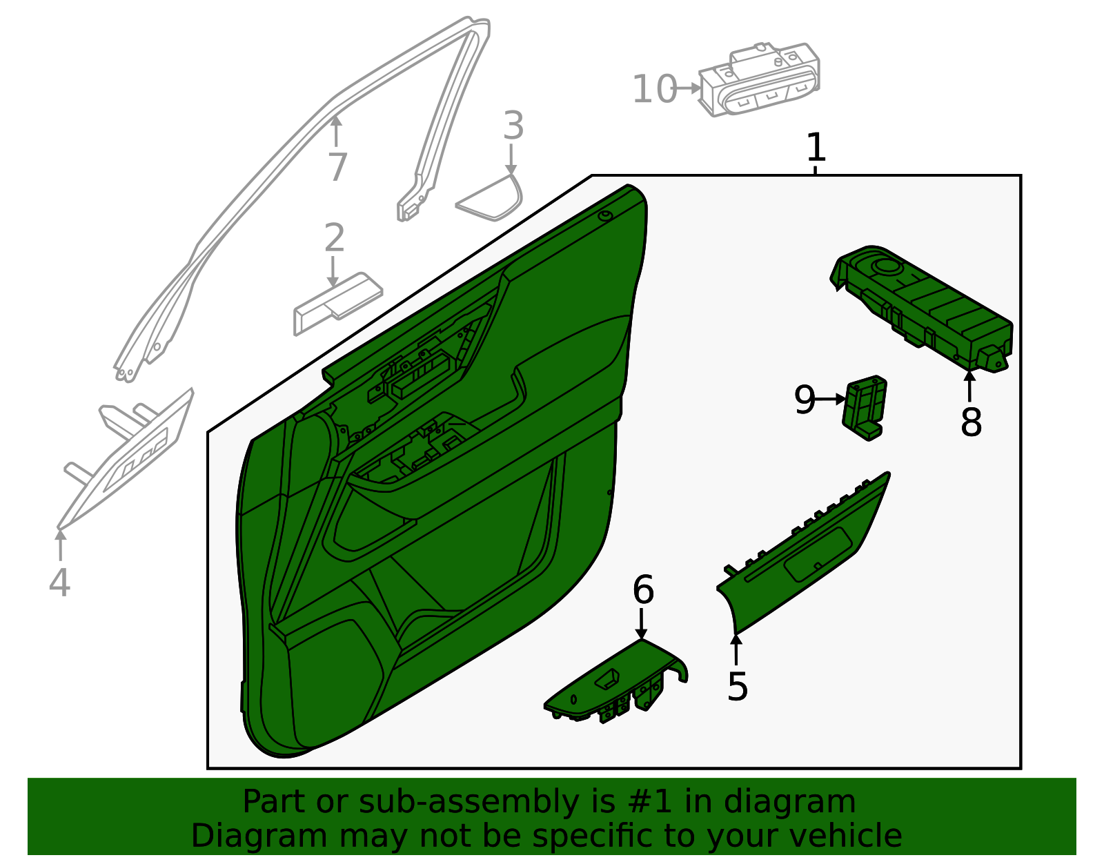 Door Interior Trim Panel - Infiniti (80901-7JA0C) 2 Door Interior Trim Panel - Infiniti (80901-7JA0C)