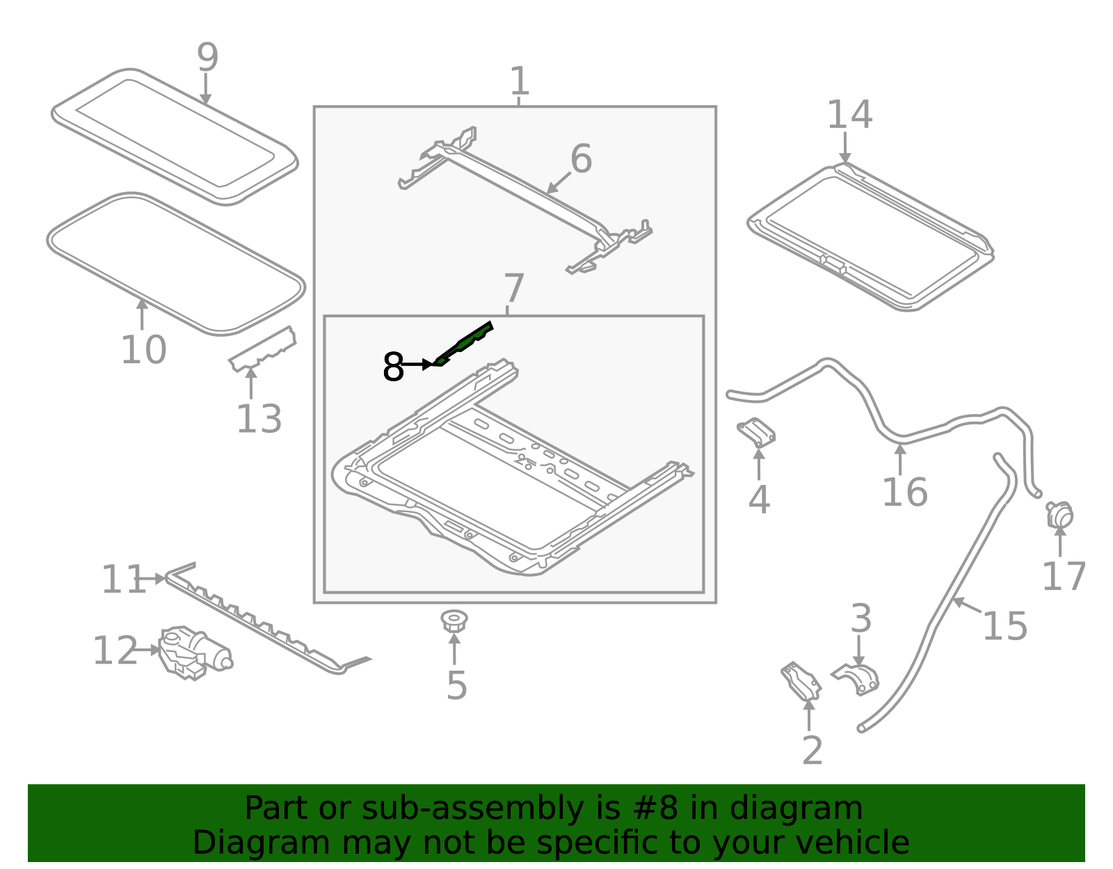 Sunroof Guide Jaw - Infiniti (91359EA510) 3 Sunroof Guide Jaw - Infiniti (91359EA510)