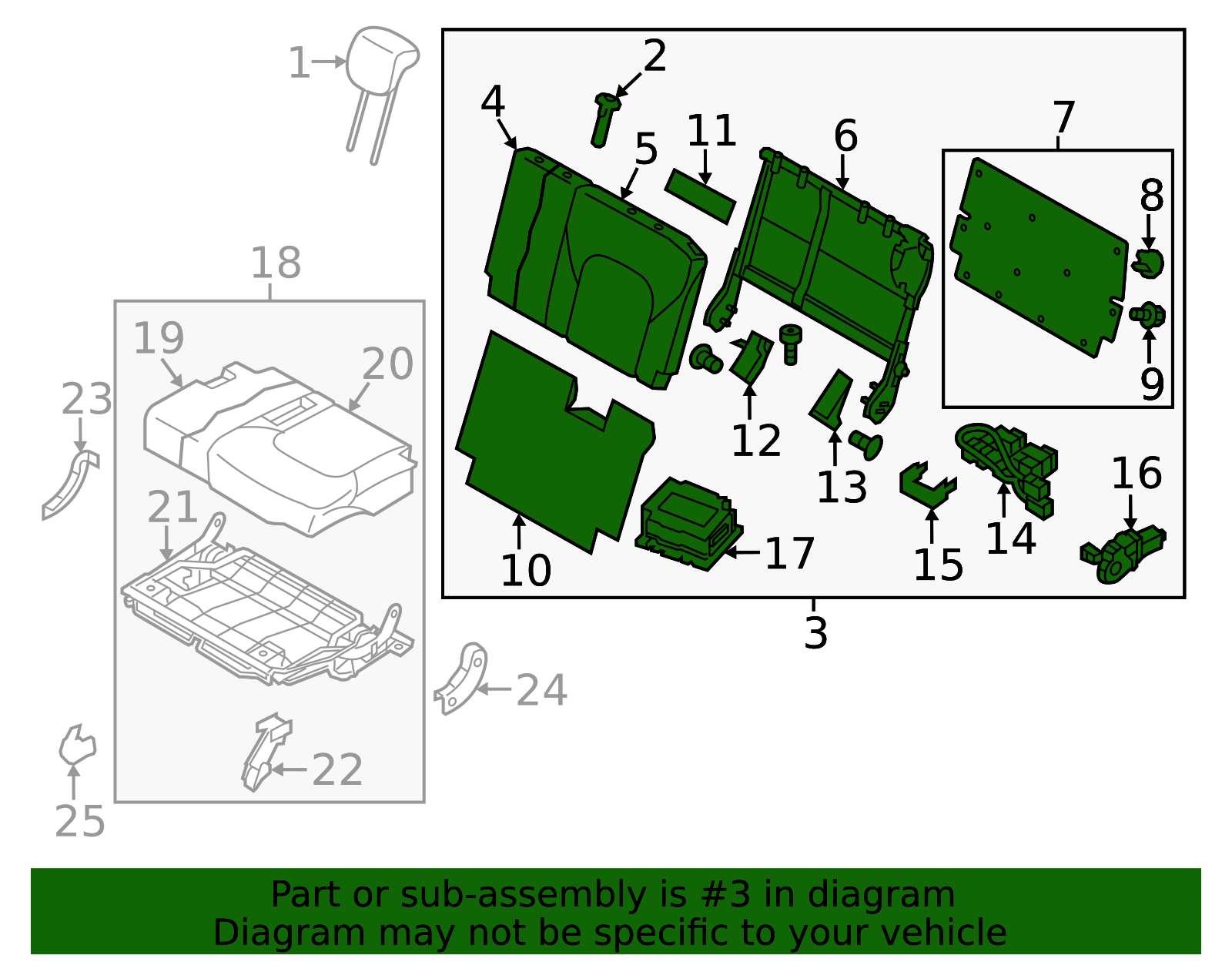 Seat Back Assembly - Infiniti (896505ZM1B) 4 Seat Back Assembly - Infiniti (896505ZM1B)