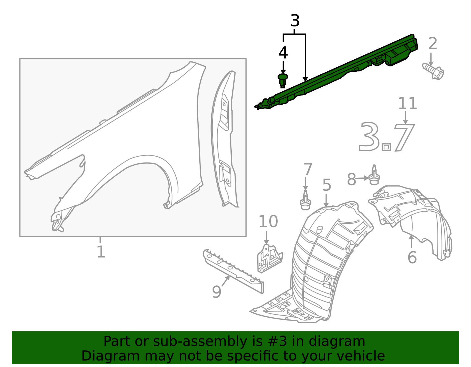 Fender Seal - Infiniti (65821-JK000) 4 Fender Seal - Infiniti (65821-JK000)