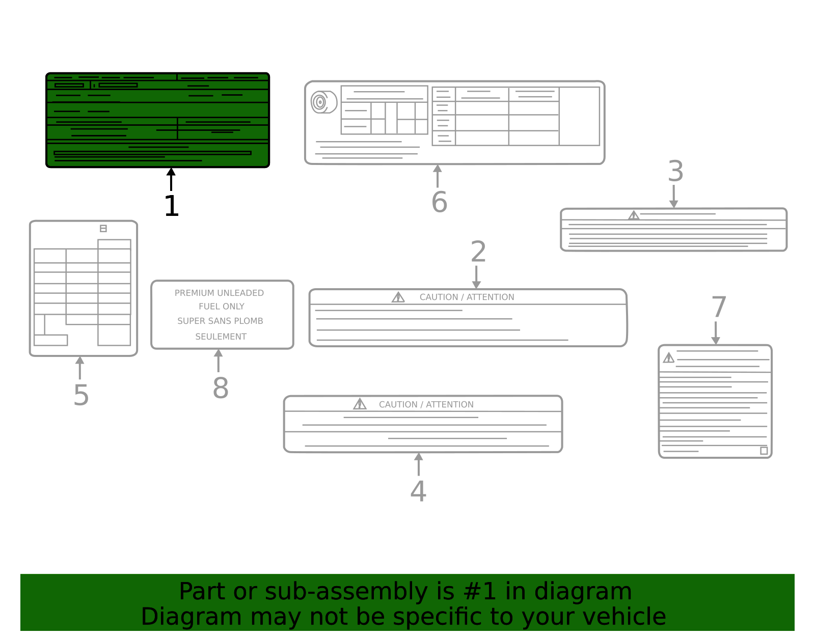 Emission Control Information Label - Infiniti (14805-5VG2A) 3 Emission Control Information Label - Infiniti (14805-5VG2A)