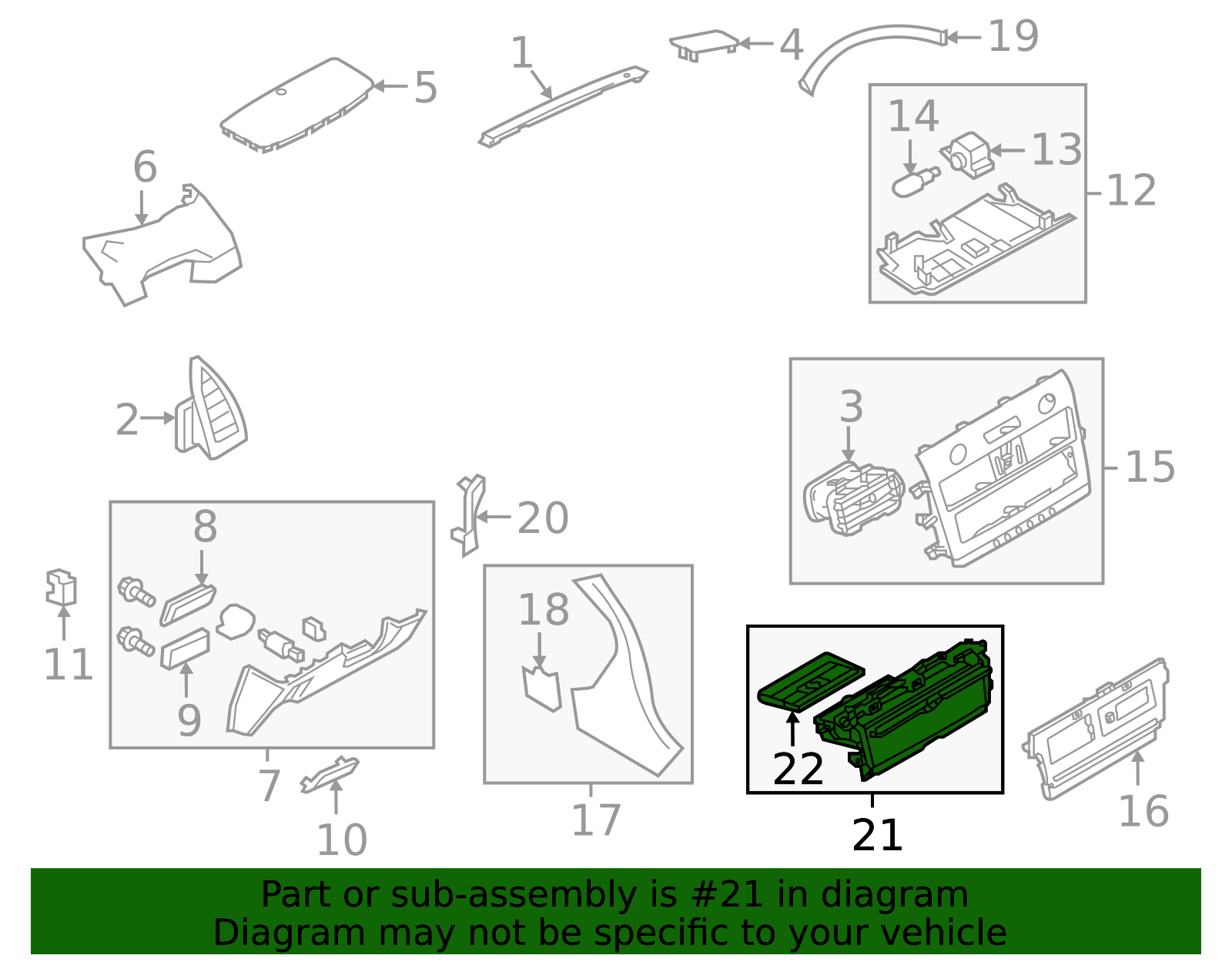 Storage Compartment - Infiniti (68260-6JS5C) 2 Storage Compartment - Infiniti (68260-6JS5C)