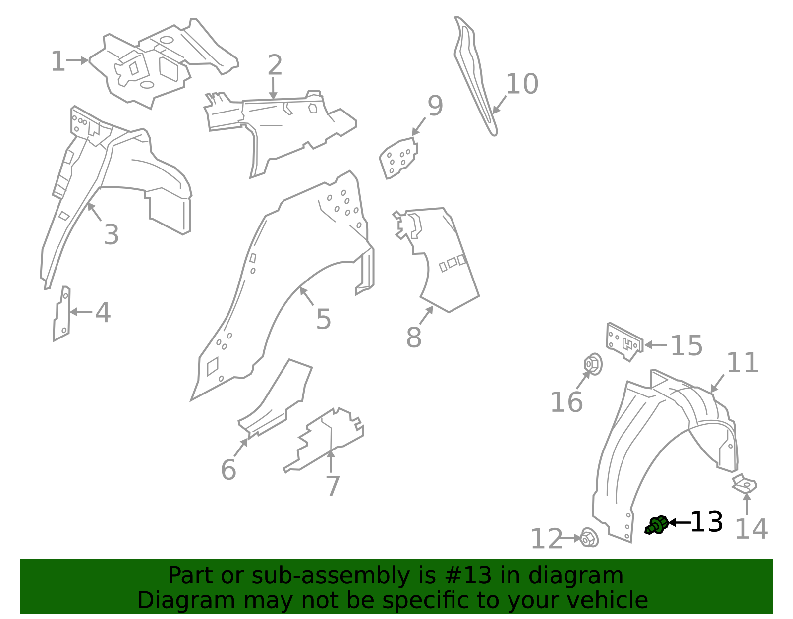 Body C-Pillar Trim Panel Clip - Infiniti (01553-2DR9A) 12 Body C-Pillar Trim Panel Clip - Infiniti (01553-2DR9A)