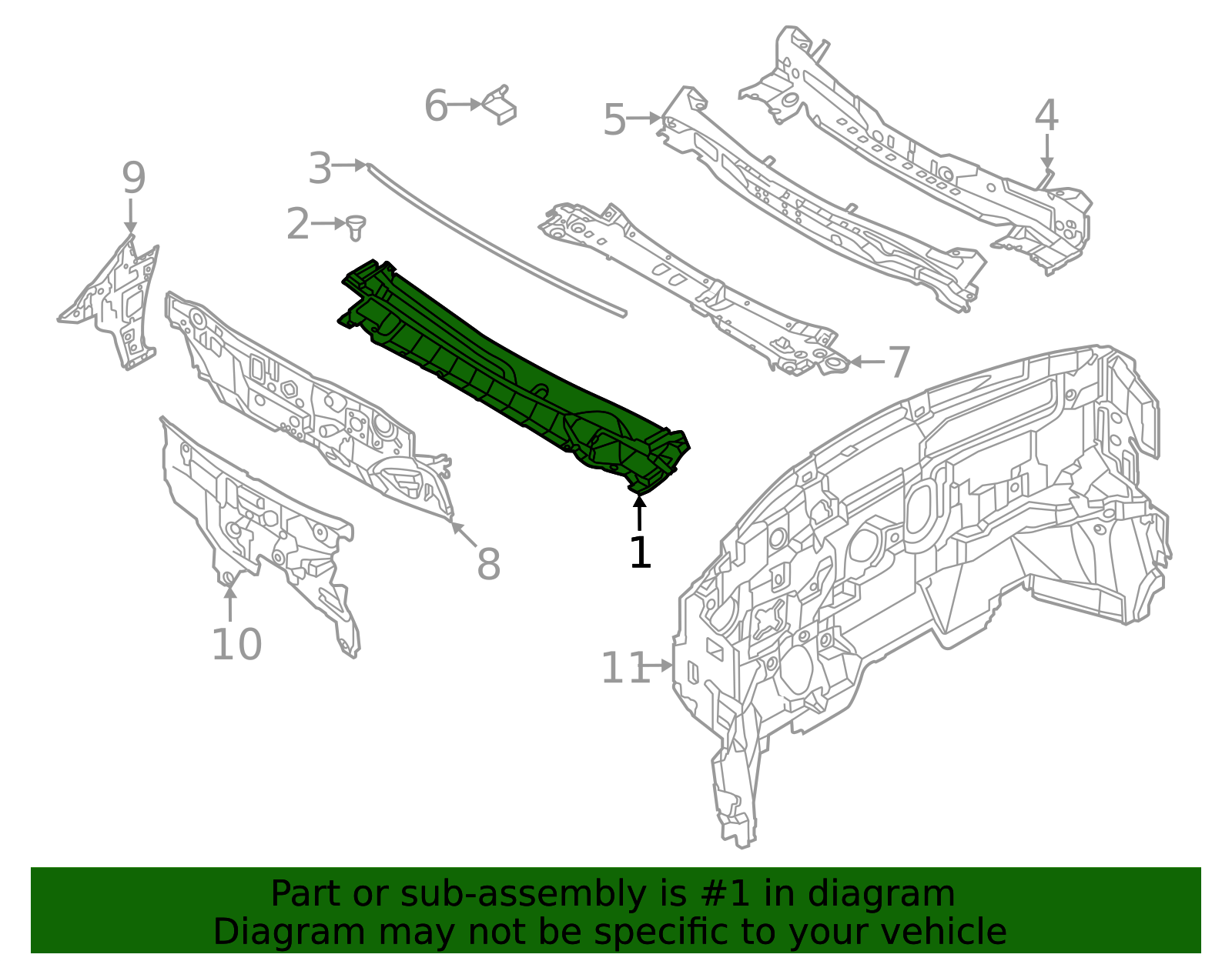 Cowl Top Cover Assembly - Infiniti (66862-6SA2A) 3 Cowl Top Cover Assembly - Infiniti (66862-6SA2A)