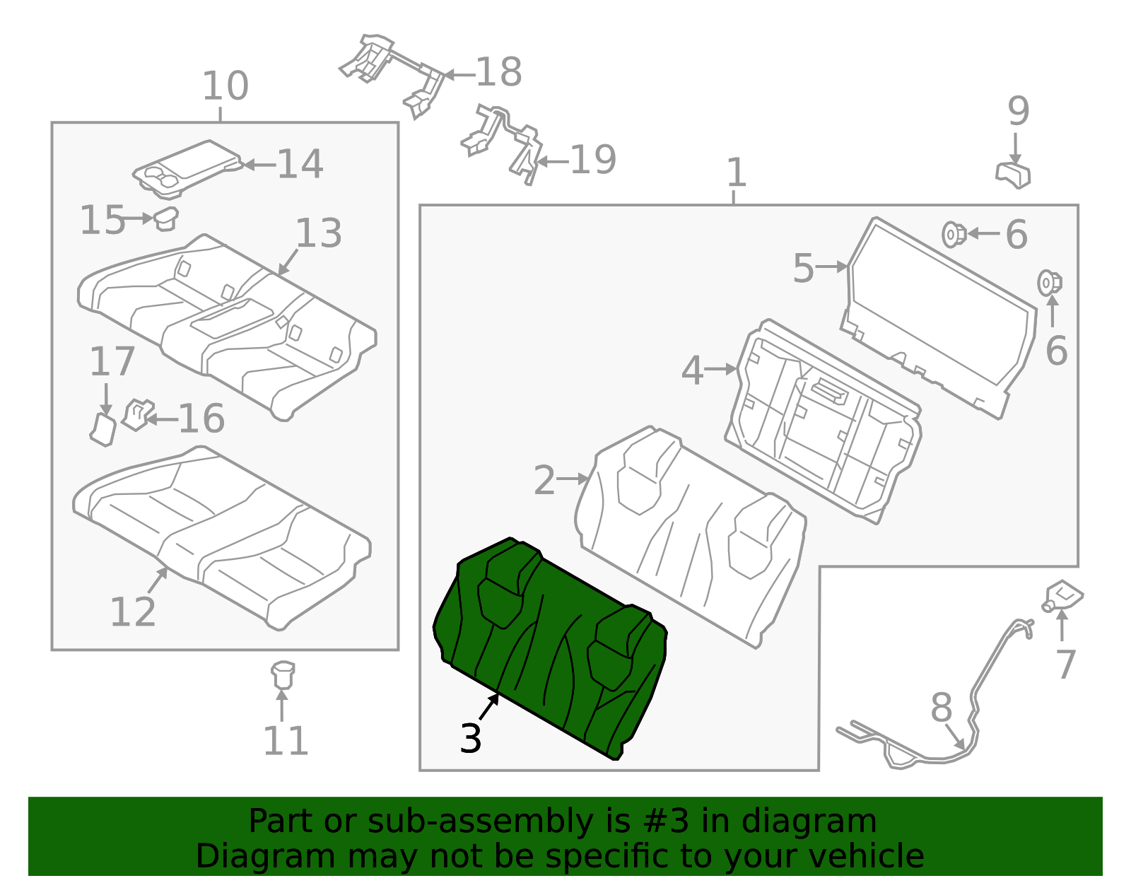 Seat Back Cover - Infiniti (88620-5DV5E) 3 Seat Back Cover - Infiniti (88620-5DV5E)