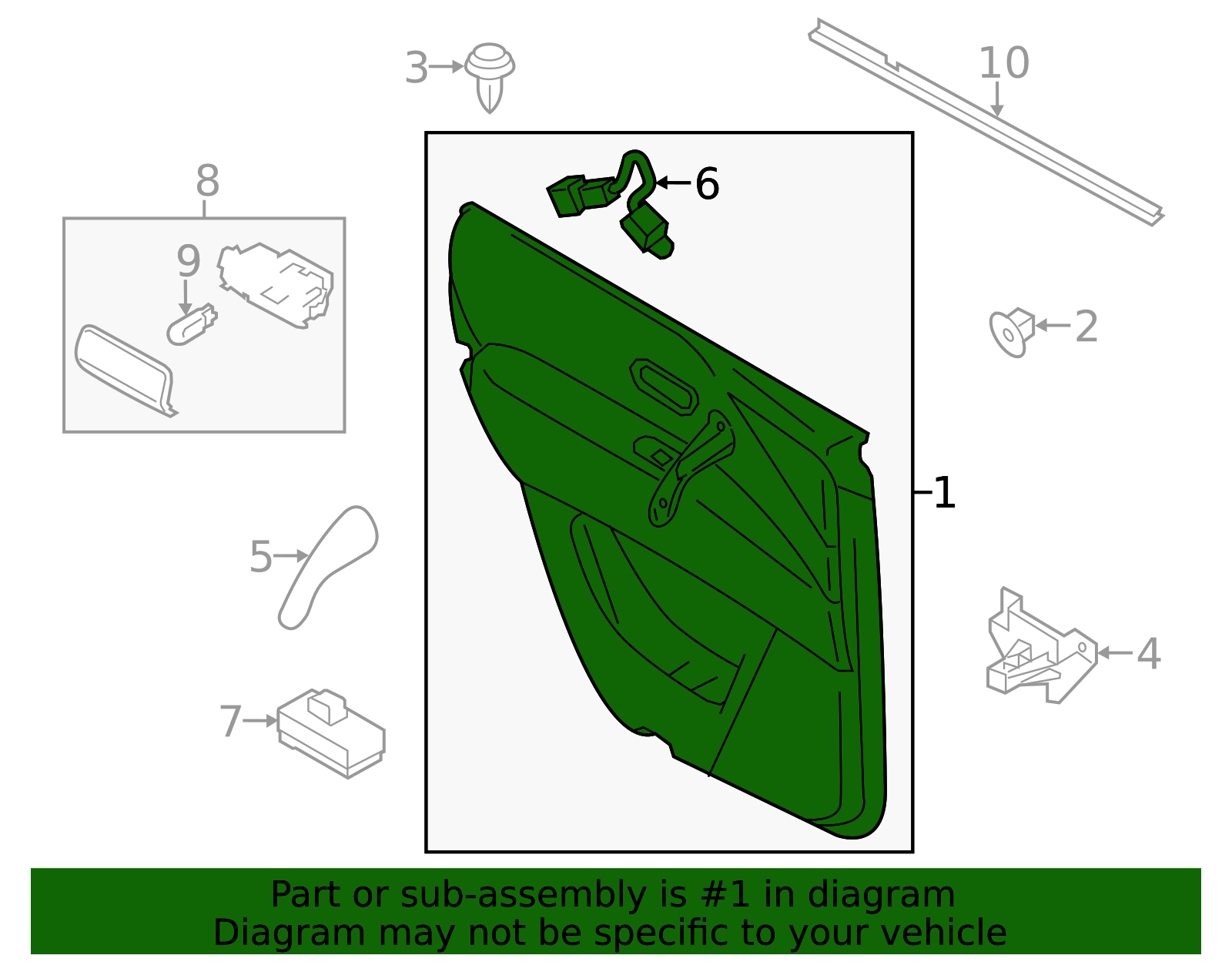 Door Interior Trim Panel - Infiniti (82901-6GW1B) 3 Door Interior Trim Panel - Infiniti (82901-6GW1B)