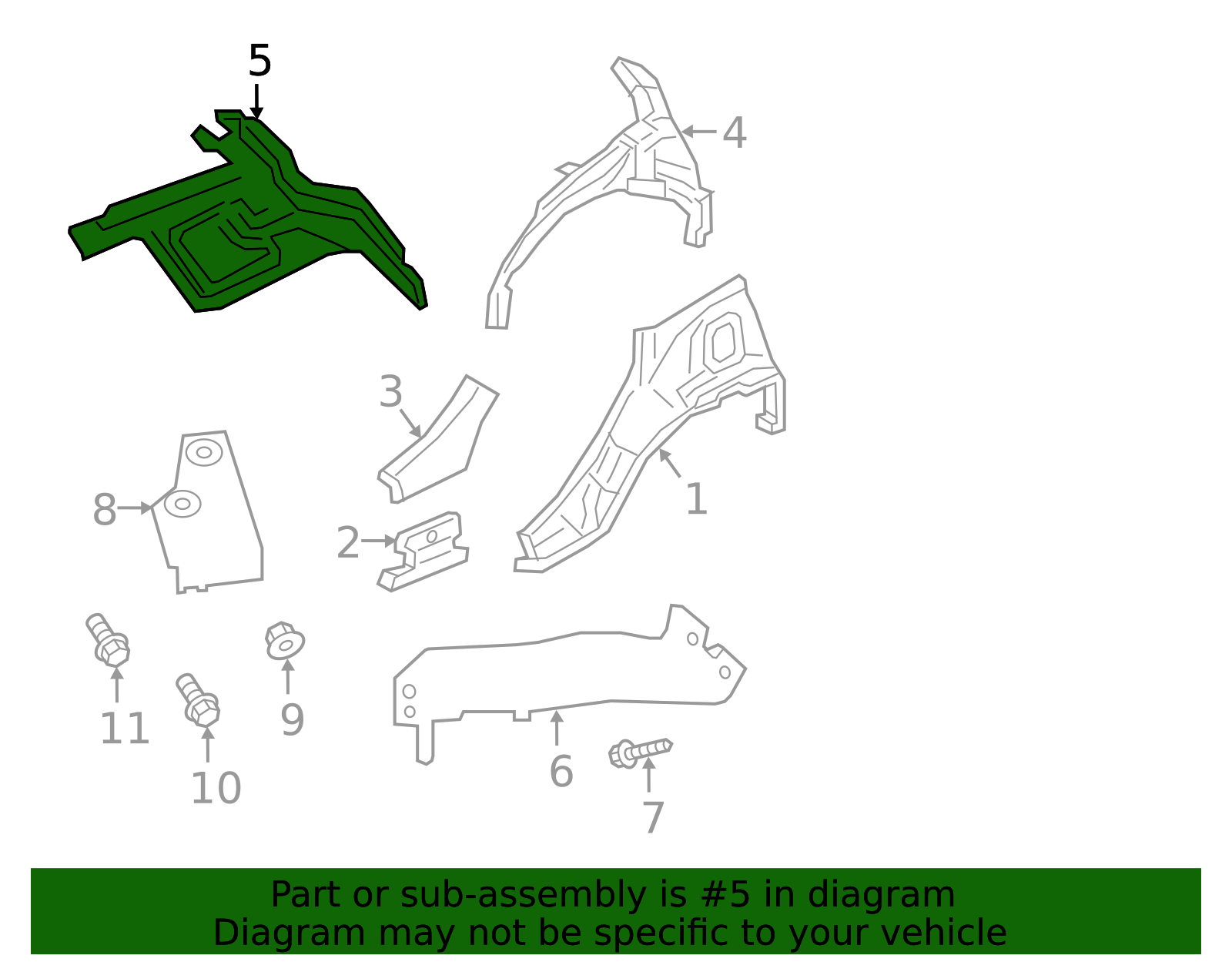 Rear Pillar, Inner Right - Infiniti (G66D0-5NAMA) 3 Rear Pillar, Inner Right - Infiniti (G66D0-5NAMA)