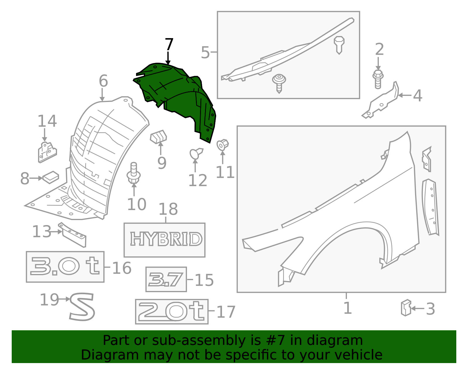 Front Fender Protector, Right - Infiniti (63840-4GA0A) 3 Front Fender Protector, Right - Infiniti (63840-4GA0A)