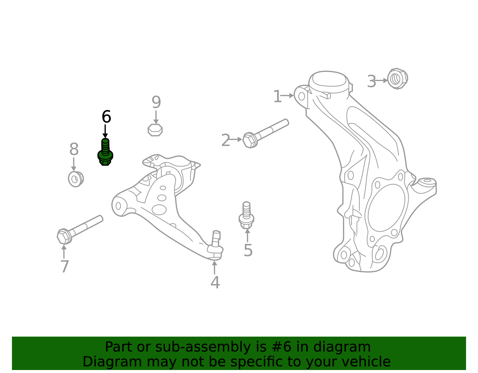 Lower Control Arm Bolt - Infiniti (11298JA03D) 6 Lower Control Arm Bolt - Infiniti (11298JA03D)