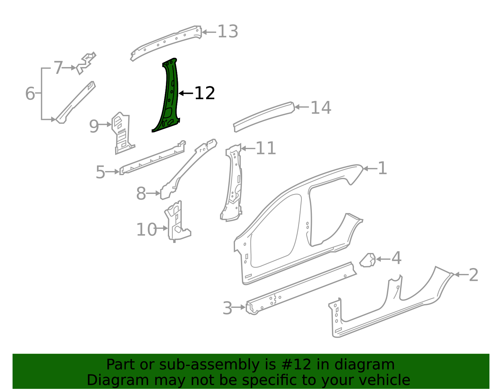 Center Pillar Assembly, Inner Left-Hand - Infiniti (G6531-5DAMA) 3 Center Pillar Assembly, Inner Left-Hand - Infiniti (G6531-5DAMA)