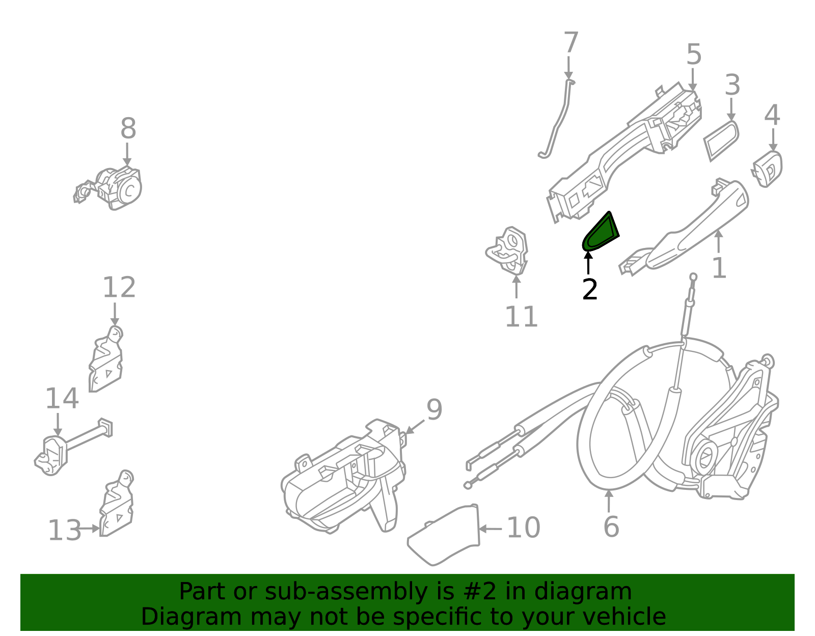 Exterior Door Handle Gasket - Infiniti (80654-6SA0A) 3 Exterior Door Handle Gasket - Infiniti (80654-6SA0A)