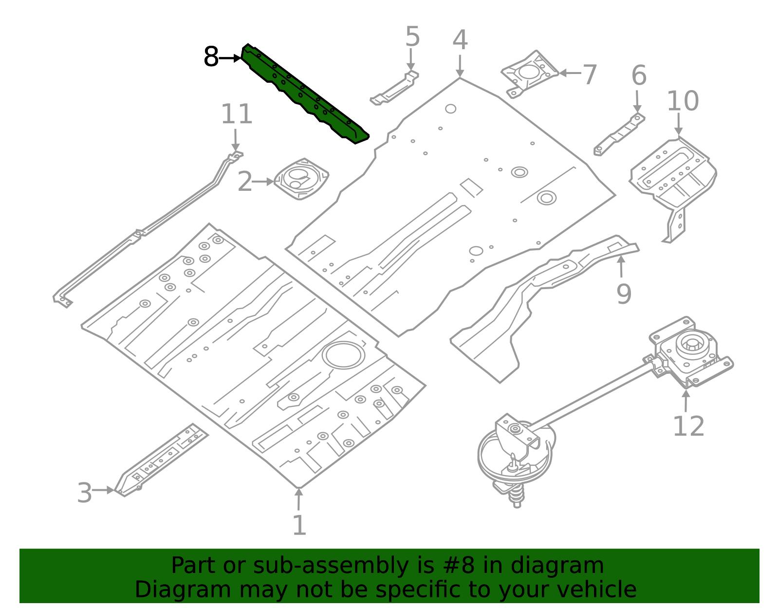 Seat Track Support - Infiniti (G45203JAMA) 3 Seat Track Support - Infiniti (G45203JAMA)