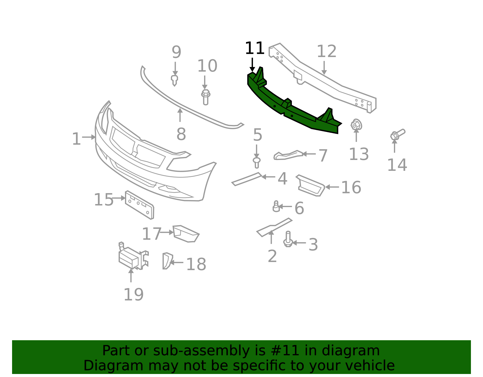 Bumper Impact Absorber - Infiniti (62090-JK600) 3 Bumper Impact Absorber - Infiniti (62090-JK600)