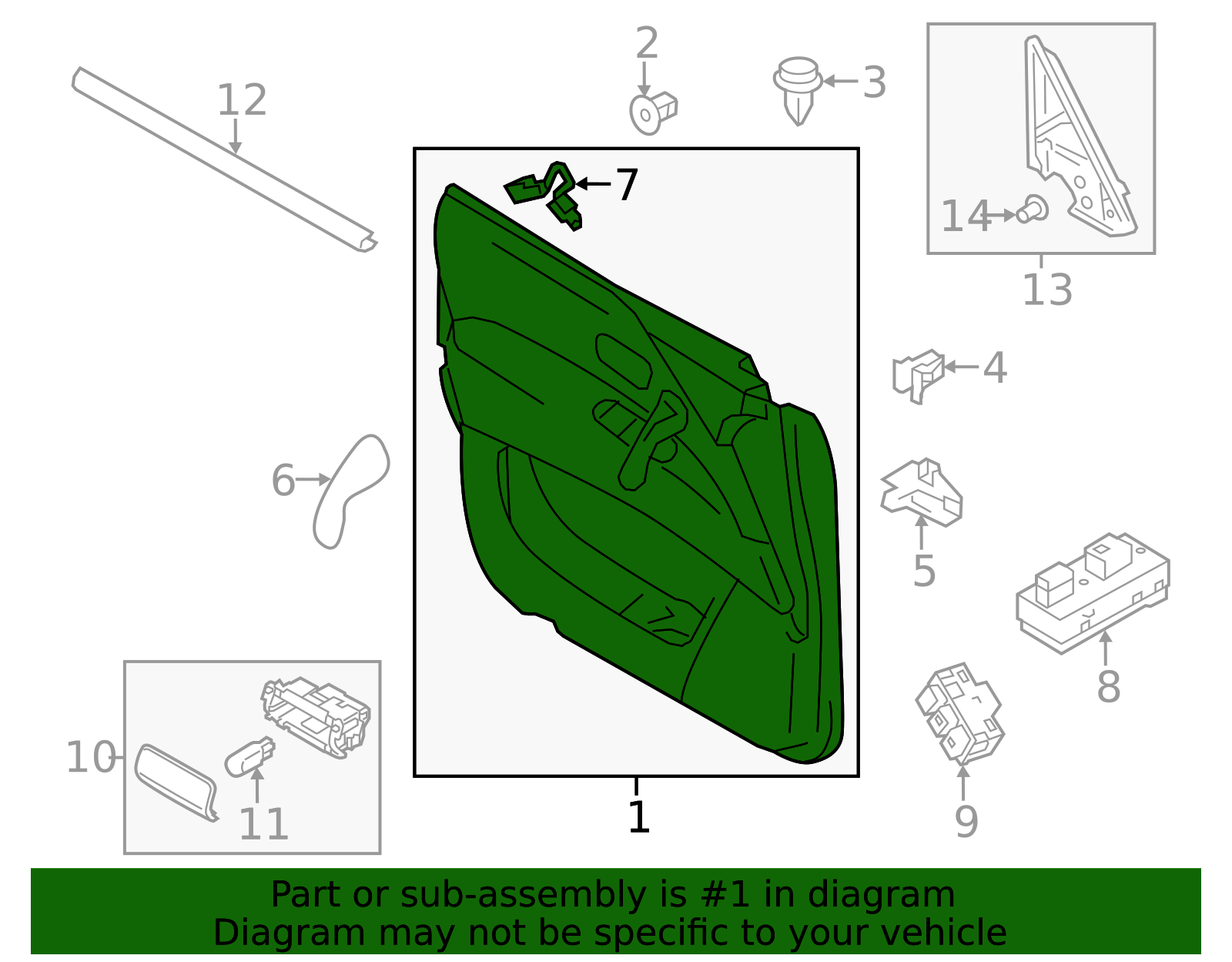 Door Interior Trim Panel - Infiniti (80900-6GW1B) 3 Door Interior Trim Panel - Infiniti (80900-6GW1B)