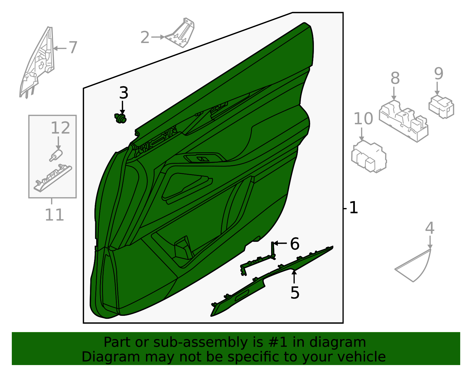 Door Interior Trim Panel - Infiniti (829A1-6SA4C) 2 Door Interior Trim Panel - Infiniti (829A1-6SA4C)