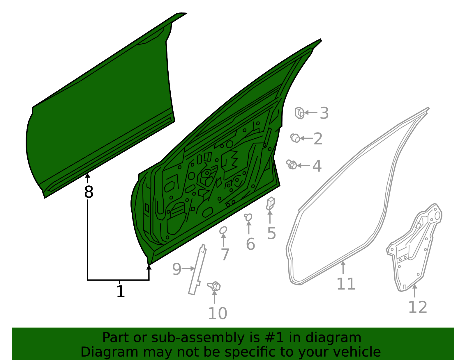 Front Right Door Assembly - Infiniti (H0100-5NAMA) 4 Front Right Door Assembly - Infiniti (H0100-5NAMA)