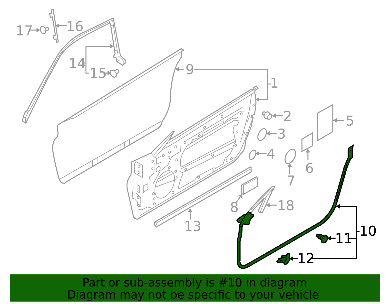 Door Weather-Strip - Infiniti (80830-5CA0B) 3 Door Weather-Strip - Infiniti (80830-5CA0B)