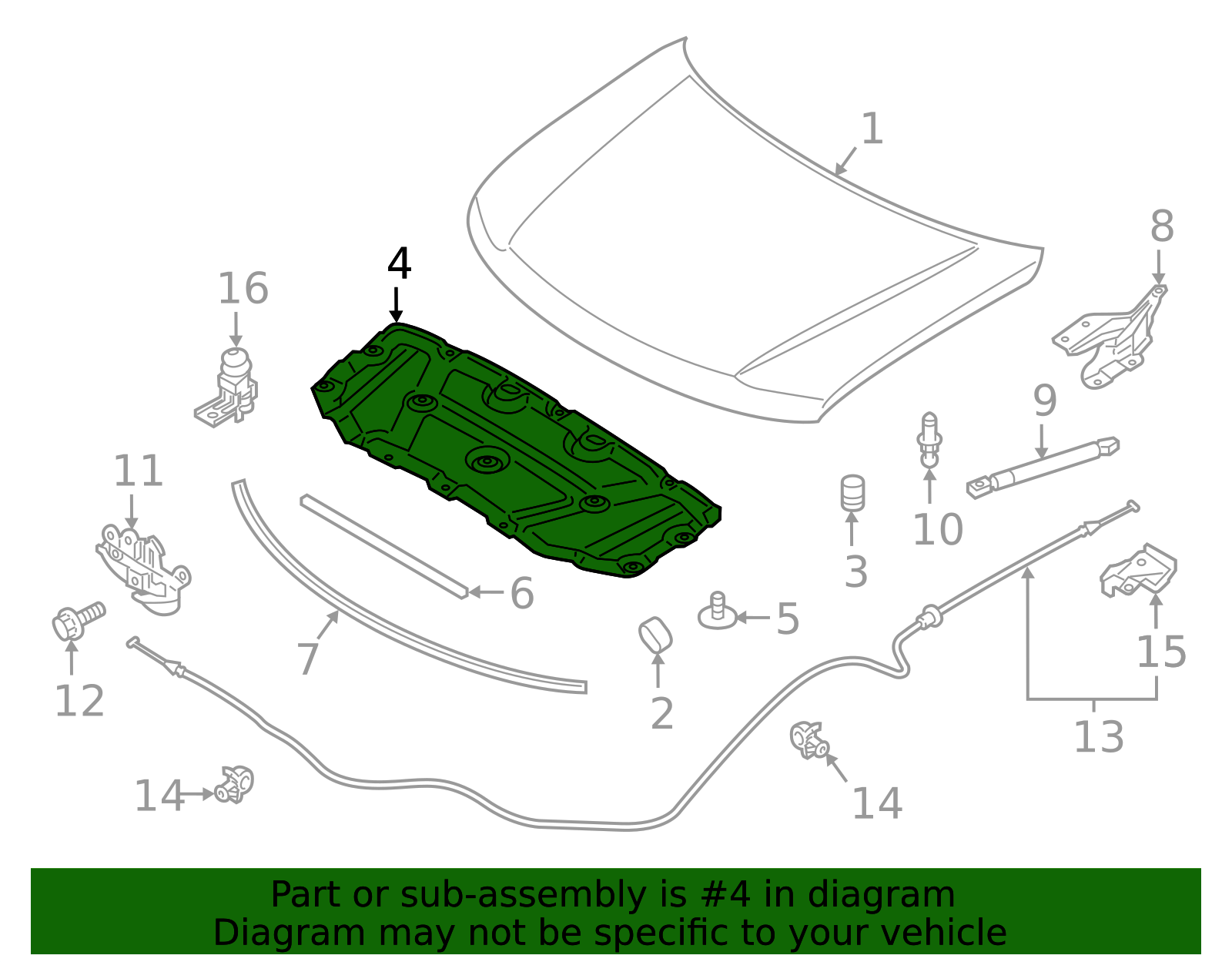 Hood Insulator - Infiniti (65840-6GW0A) 3 Hood Insulator - Infiniti (65840-6GW0A)