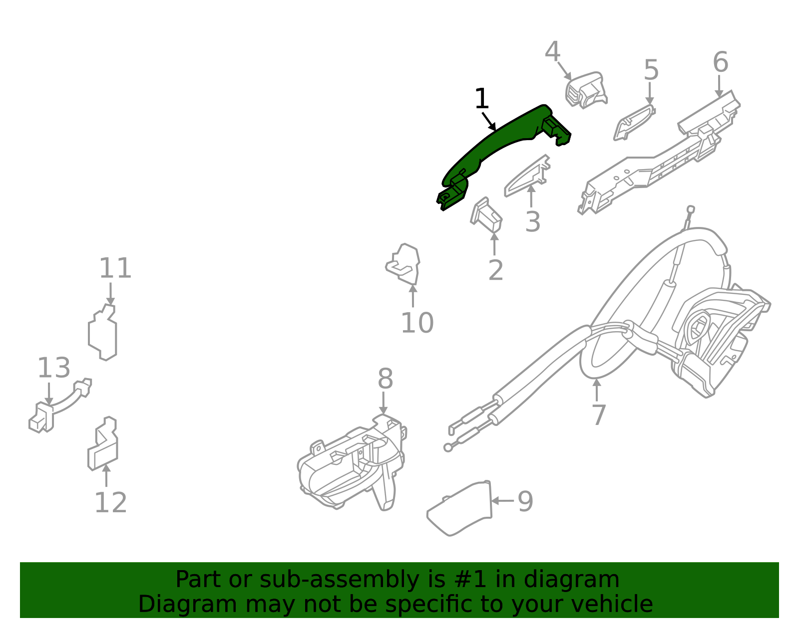 Exterior Door Handle - Infiniti (80641-6SA3C) 2 Exterior Door Handle - Infiniti (80641-6SA3C)