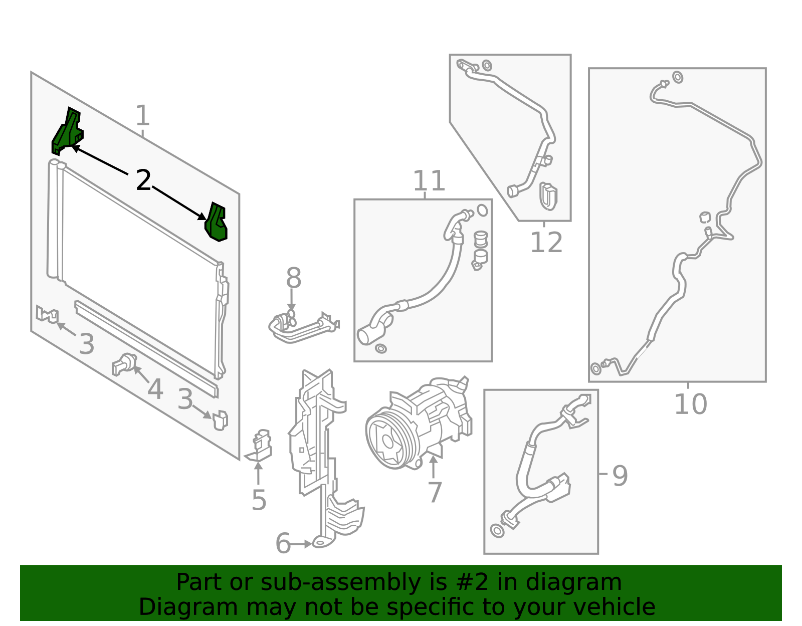 A/C Condenser Mount - Infiniti (92114-6HC0A) 3 A/C Condenser Mount - Infiniti (92114-6HC0A)