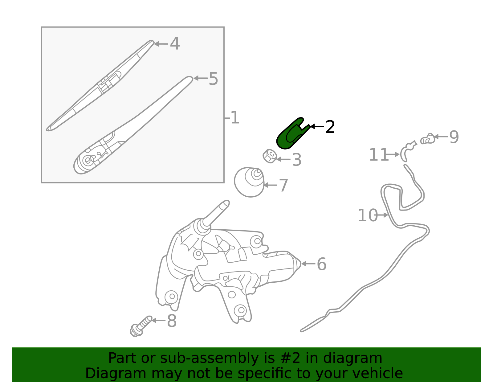 Wiper Arm Assembly Cover - Infiniti (287825AA0A) 4 Wiper Arm Assembly Cover - Infiniti (287825AA0A)