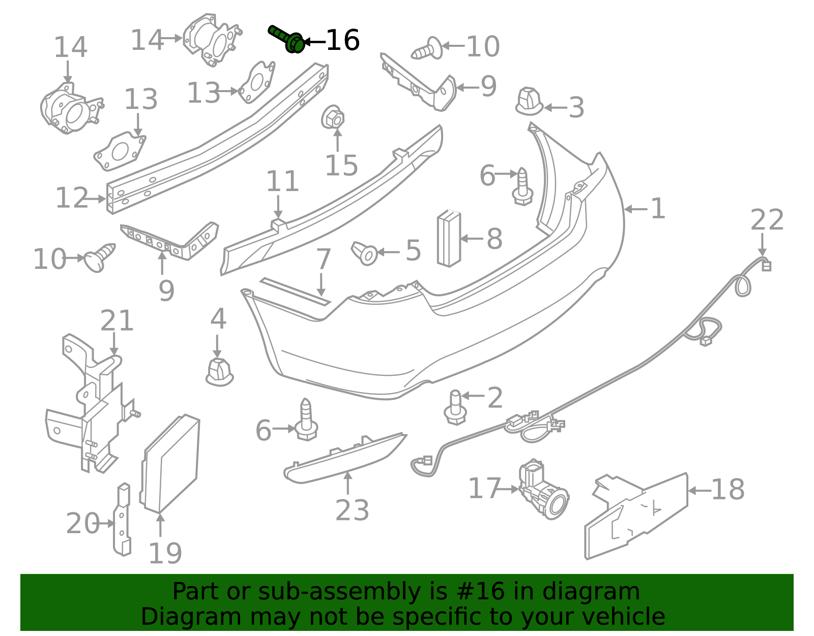 Bumper Impact Bar Bolt - Infiniti (622971BA0A) 3 Bumper Impact Bar Bolt - Infiniti (622971BA0A)