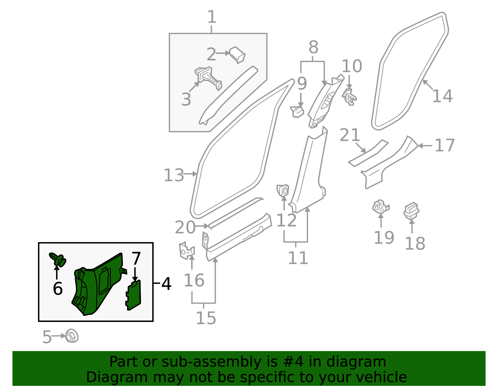 Kick Panel Trim - Infiniti (66900-1BG0B) 3 Kick Panel Trim - Infiniti (66900-1BG0B)