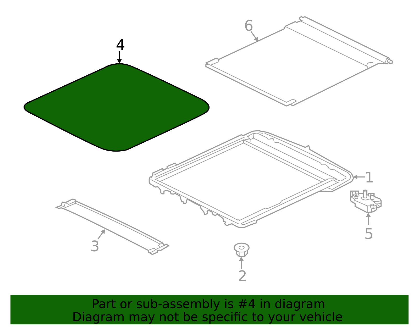 Sunroof Glass - Infiniti (73612-3JA0B) 3 Sunroof Glass - Infiniti (73612-3JA0B)