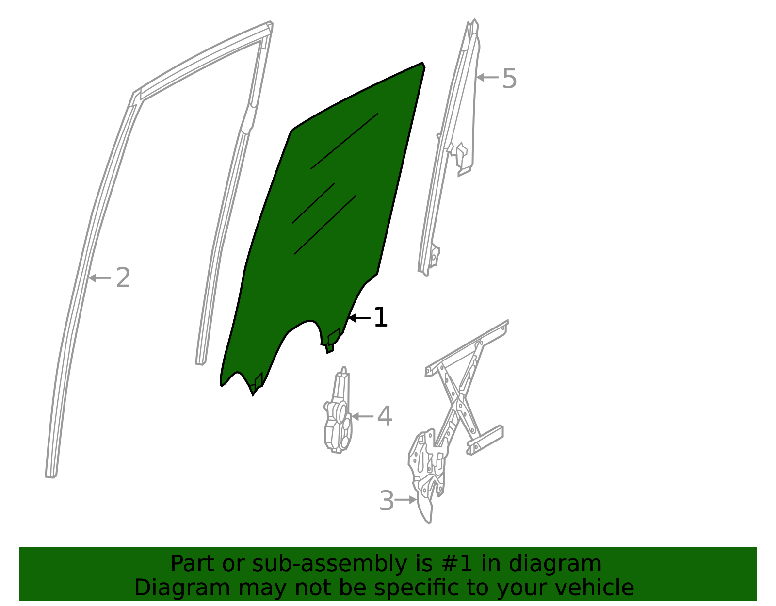 Door Glass - Infiniti (82300-3JA1C) 3 Door Glass - Infiniti (82300-3JA1C)