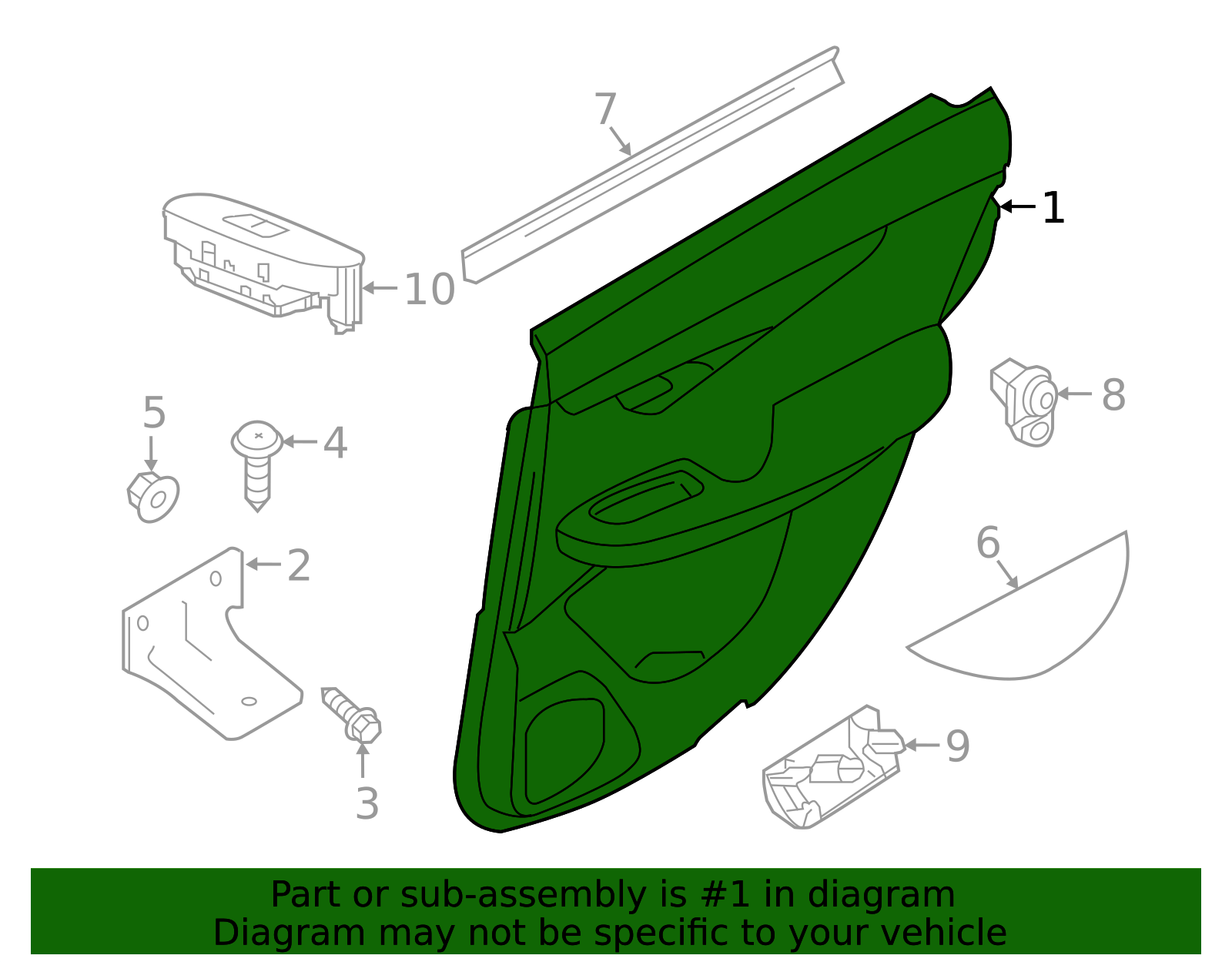Door Interior Trim Panel - Infiniti (829A0-5ND0B) 3 Door Interior Trim Panel - Infiniti (829A0-5ND0B)