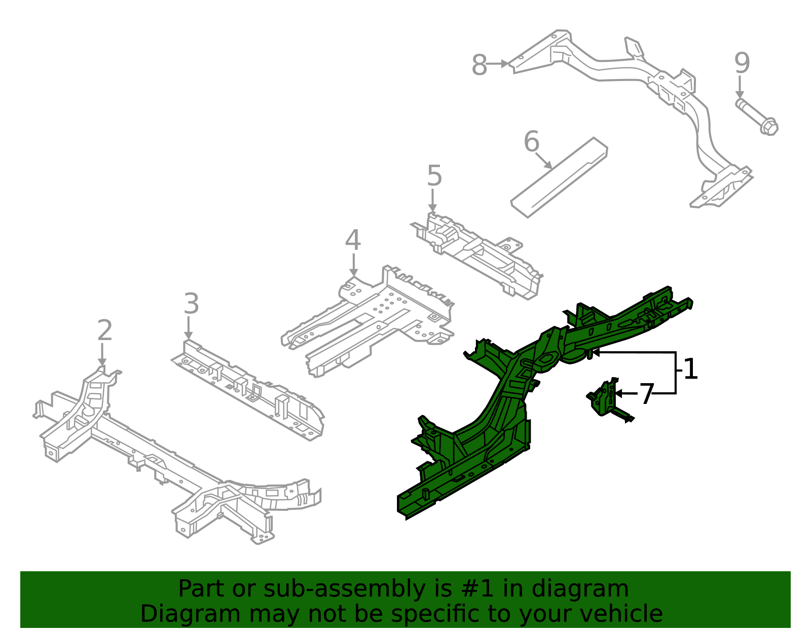 Frame Side Member Assembly - Infiniti (G55106SABA) 2 Frame Side Member Assembly - Infiniti (G55106SABA)