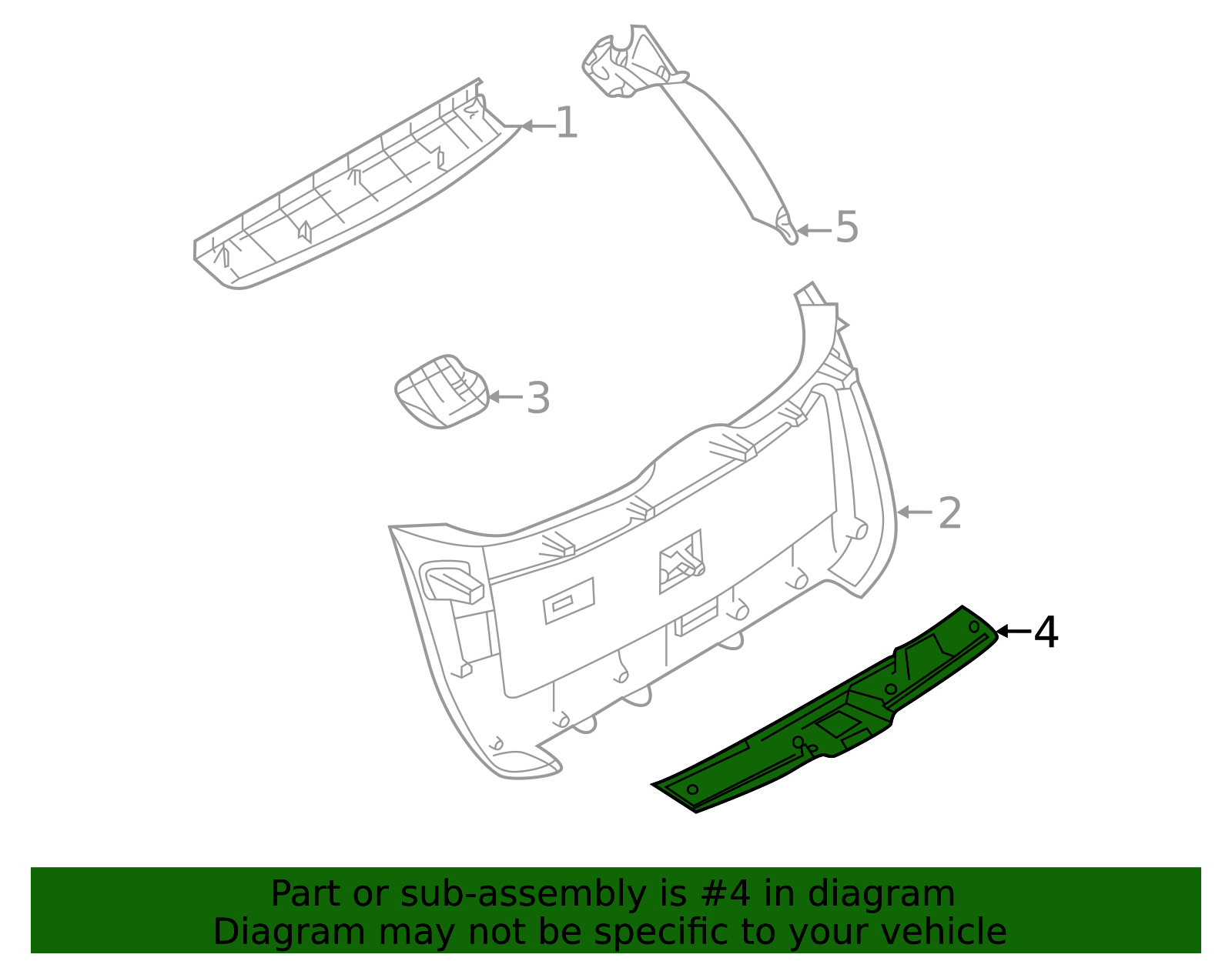 Lift-Gate Trim - Infiniti (90905-5VG1A) 2 Lift-Gate Trim - Infiniti (90905-5VG1A)