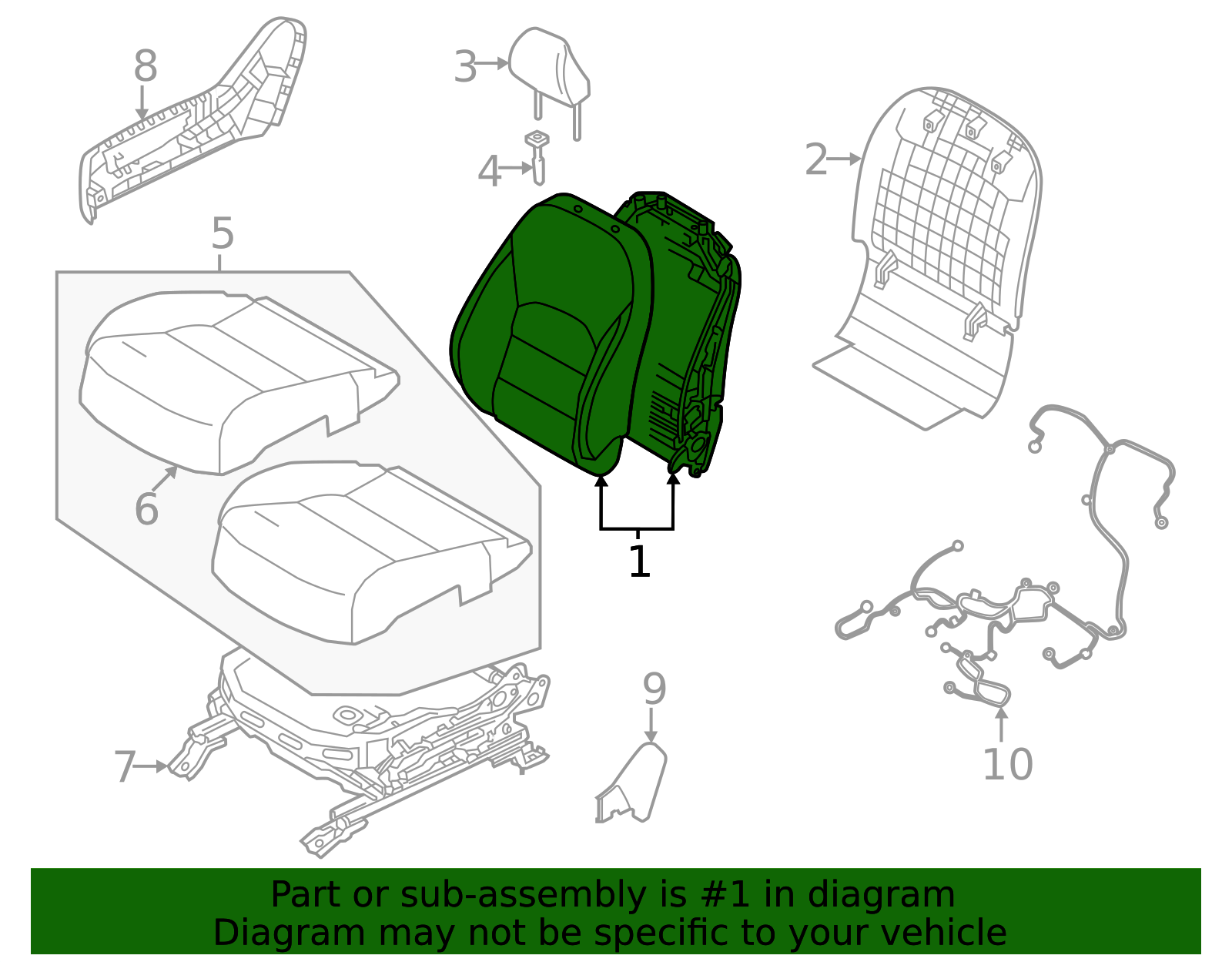 Seat Back Assembly - Infiniti (87600-5VH1E) 2 Seat Back Assembly - Infiniti (87600-5VH1E)